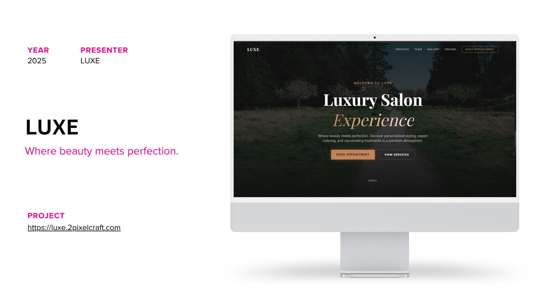 Lux luxury brand website designed and developed by 2PixelCraft