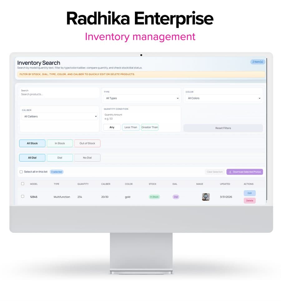 Radhika website designed and developed by 2PixelCraft