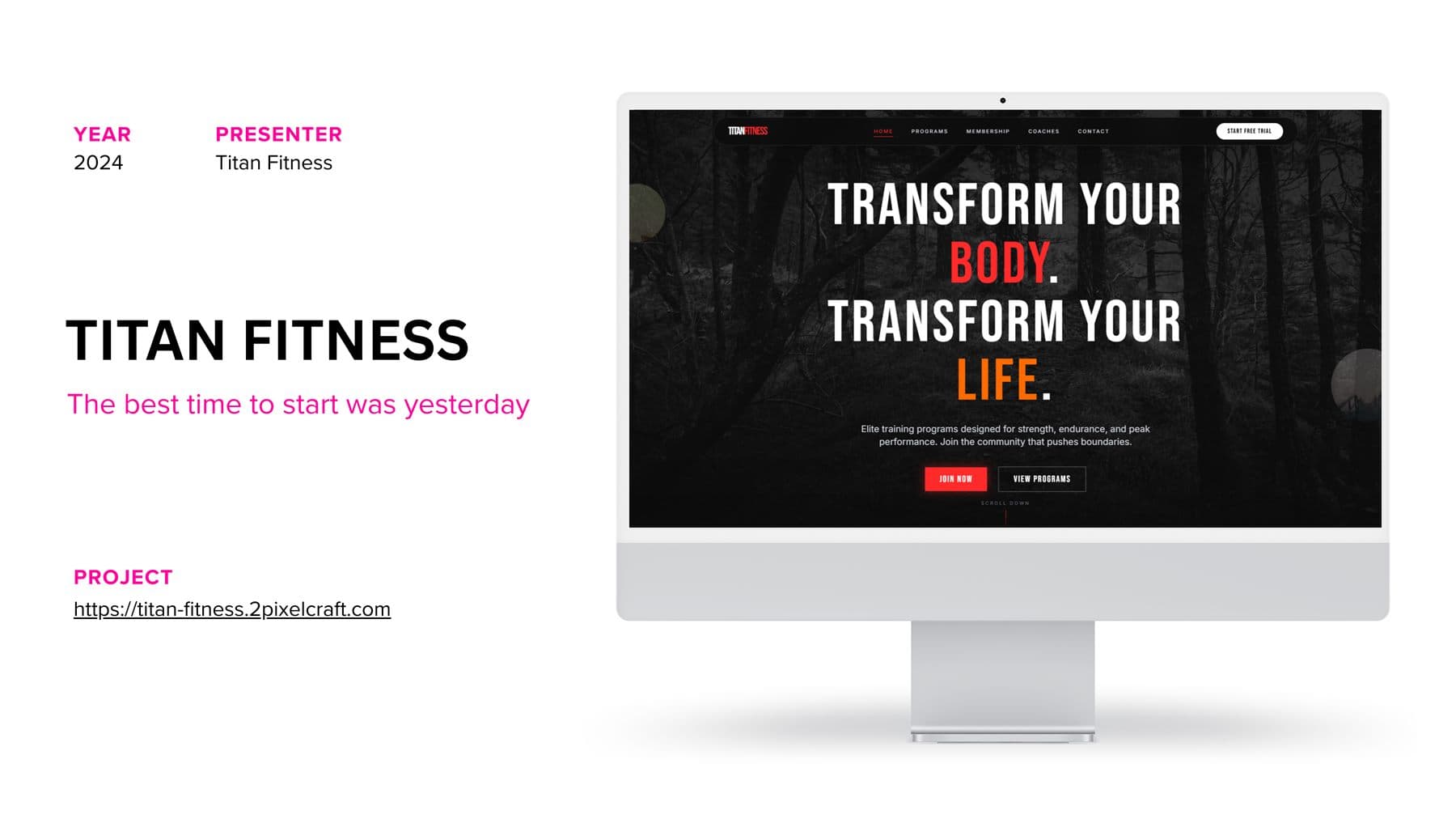 Titan Fitness gym website designed and developed by 2PixelCraft